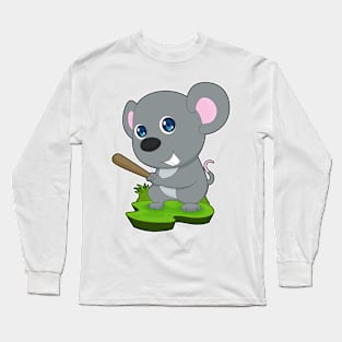 Mouse Baseball Baseball bat Sports Long Sleeve T-Shirt